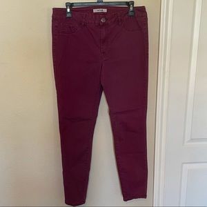 Maroon skinny jeans